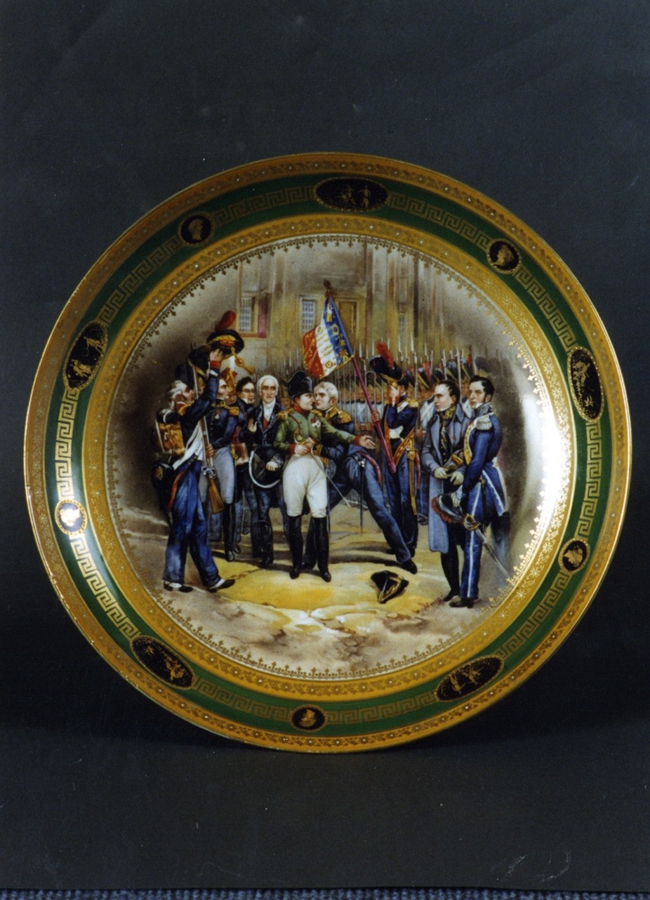 l'addio di Fontainebleau (piatto) - Real Fabbrica di Napoli (fine/inizio secc. XIX/ XX)