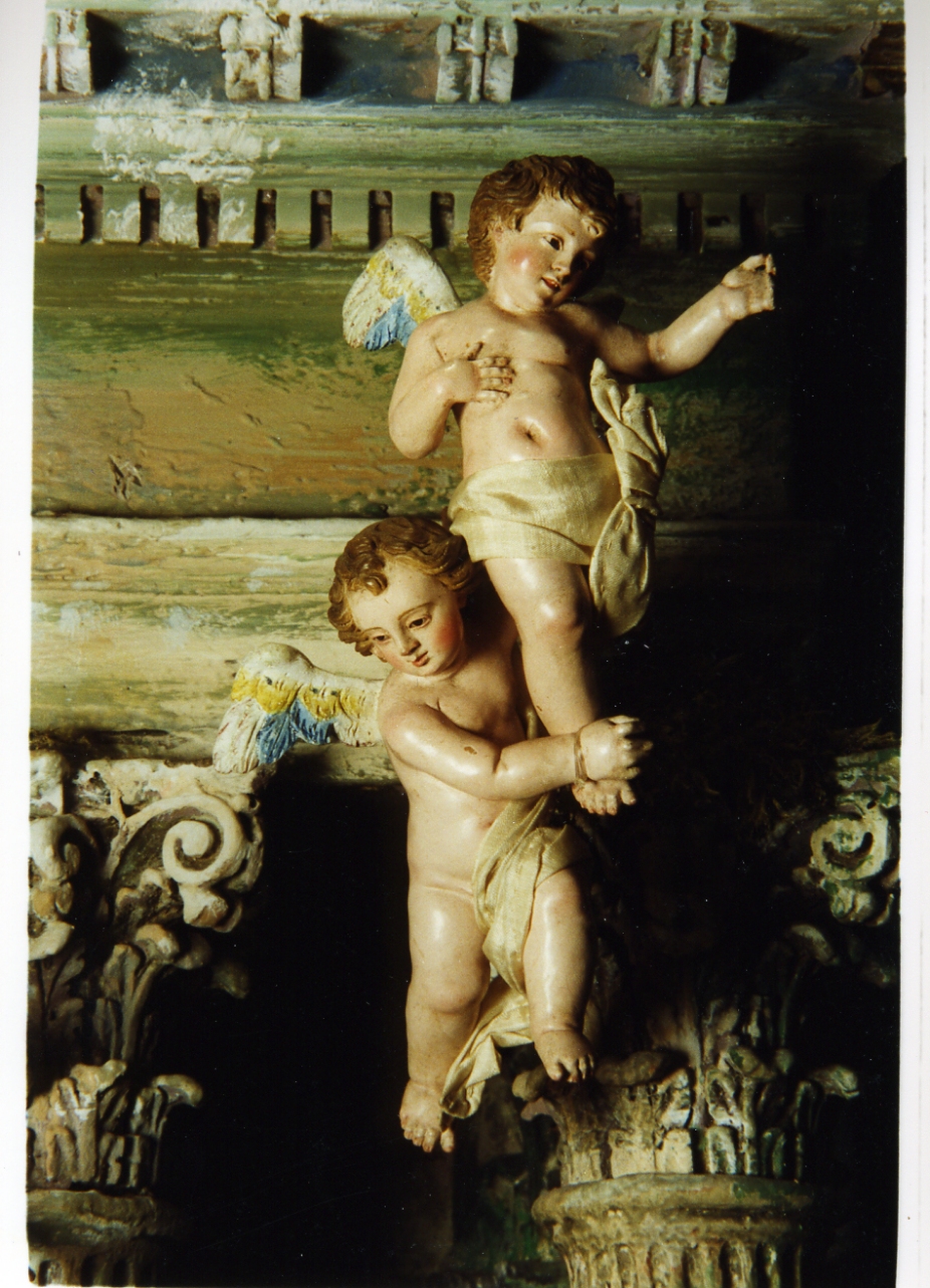 putti alati (scultura miniaturistica) - bottega napoletana (secc. XVIII/ XIX)