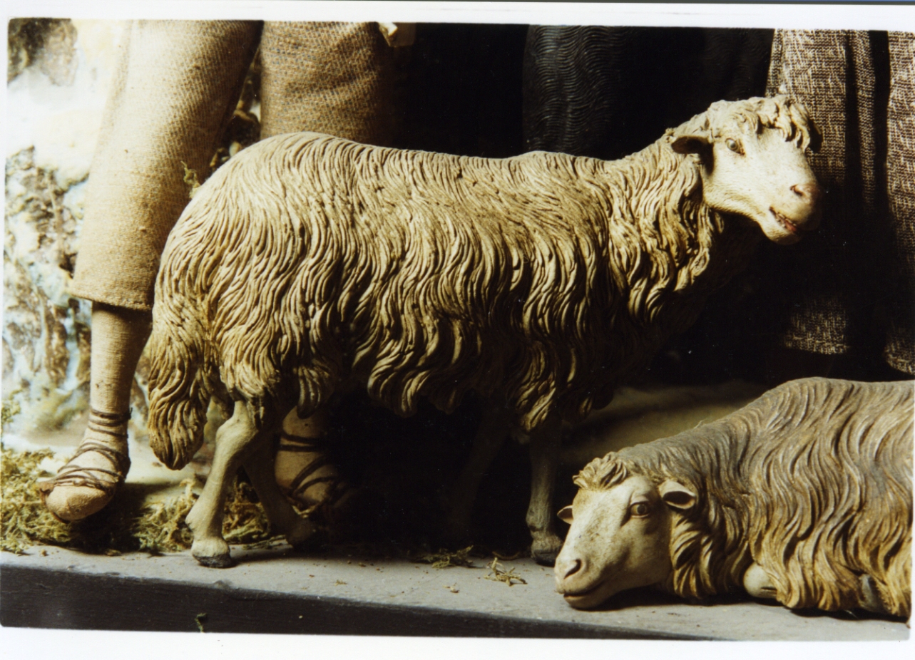 pecora (scultura miniaturistica) - bottega napoletana (secc. XVIII/ XIX)