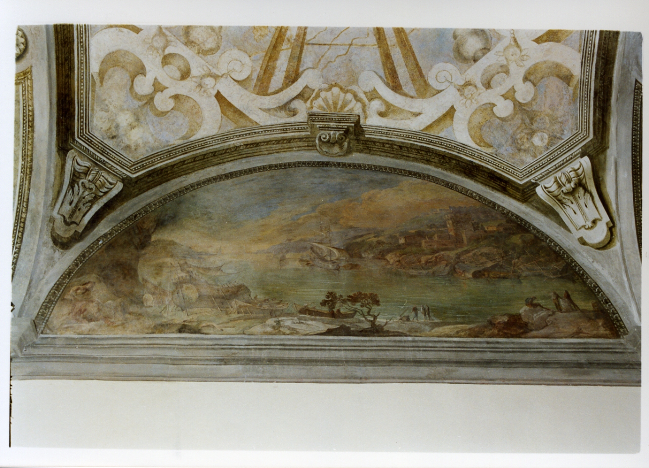 paesaggio con santo eremita (dipinto) di Gargiulo Domenico detto Micco Spadaro (sec. XVII)