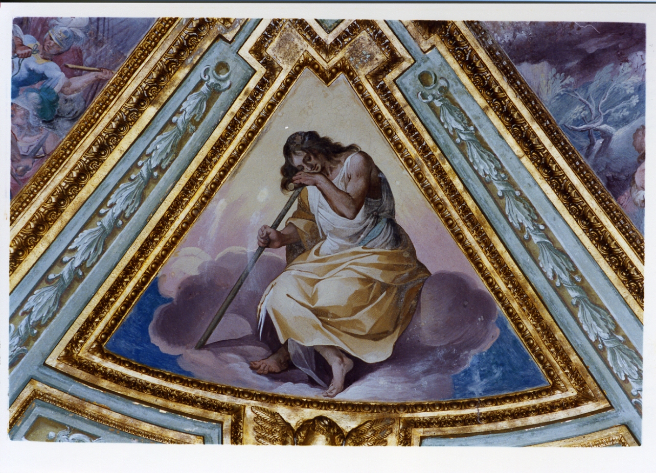 figura maschile seduta (dipinto) di Corenzio Belisario (sec. XVI)