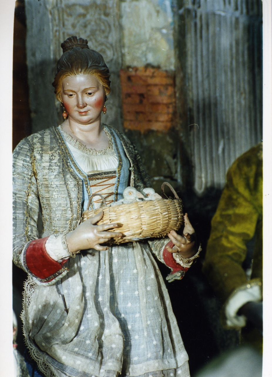 cestino (scultura miniaturistica) - bottega napoletana (secc. XVIII/ XIX)