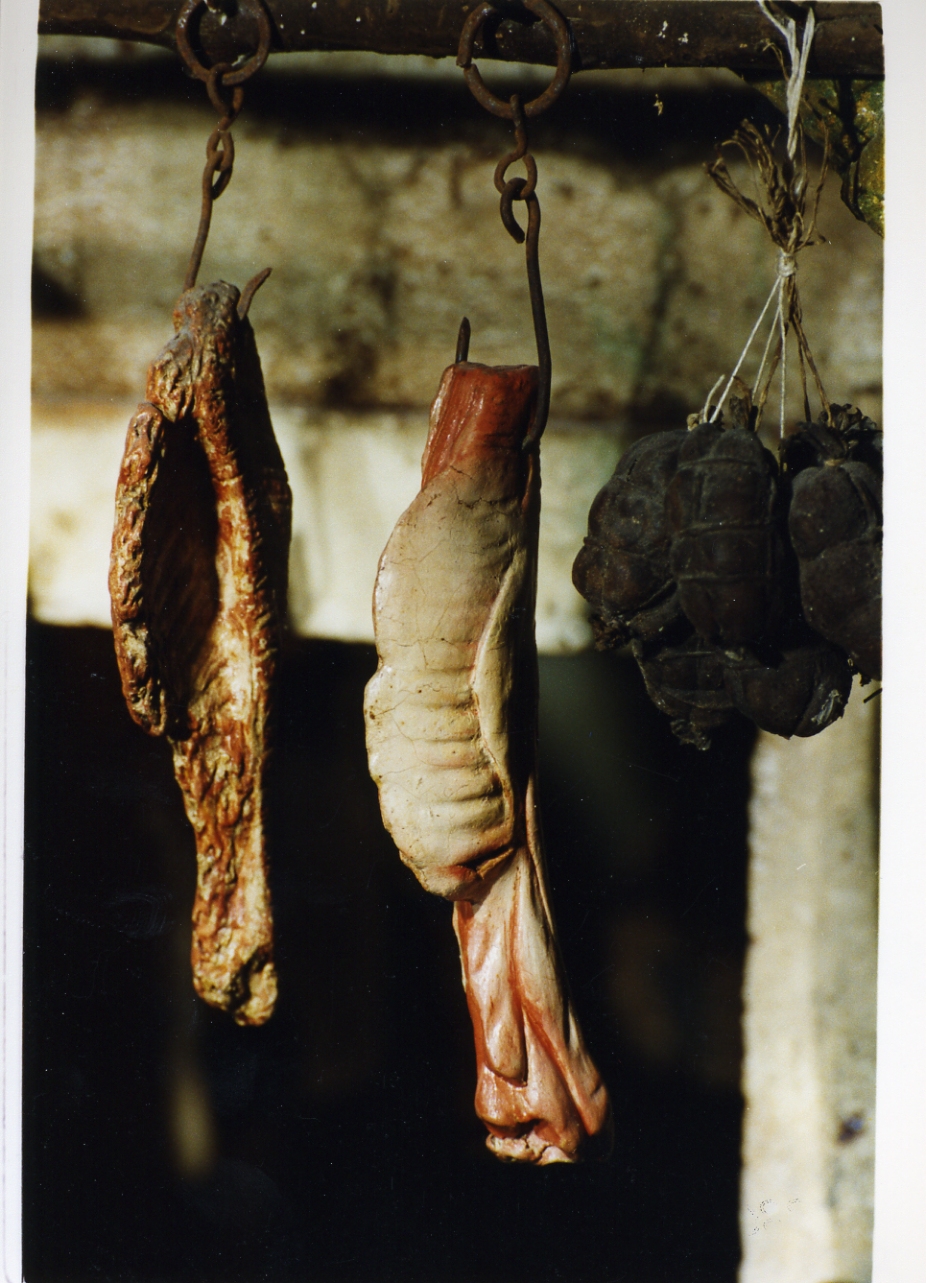 quarto di bue macellato (scultura miniaturistica) - bottega napoletana (sec. XIX)