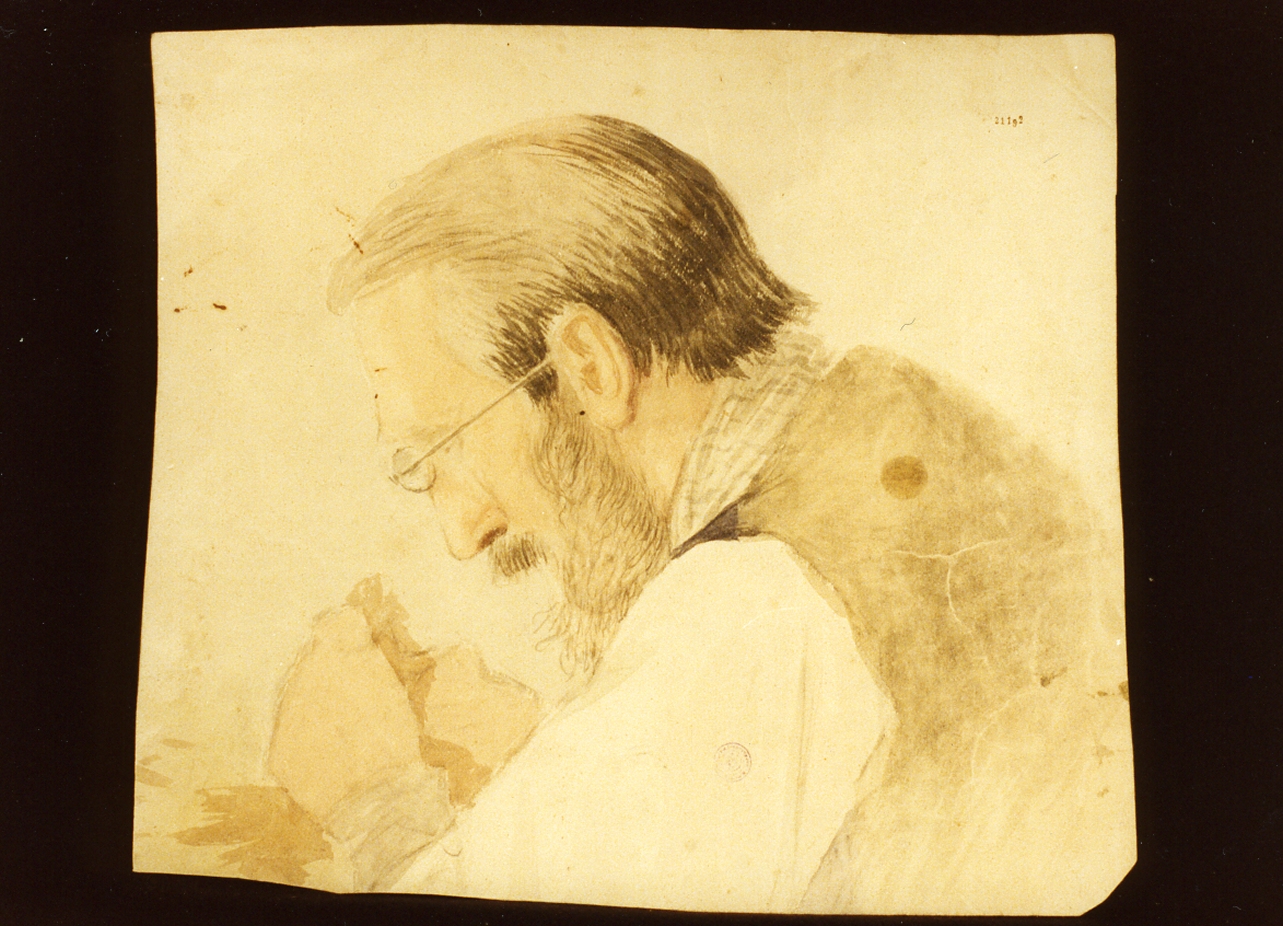 testa d'uomo (dipinto) - ambito danese (sec. XIX)