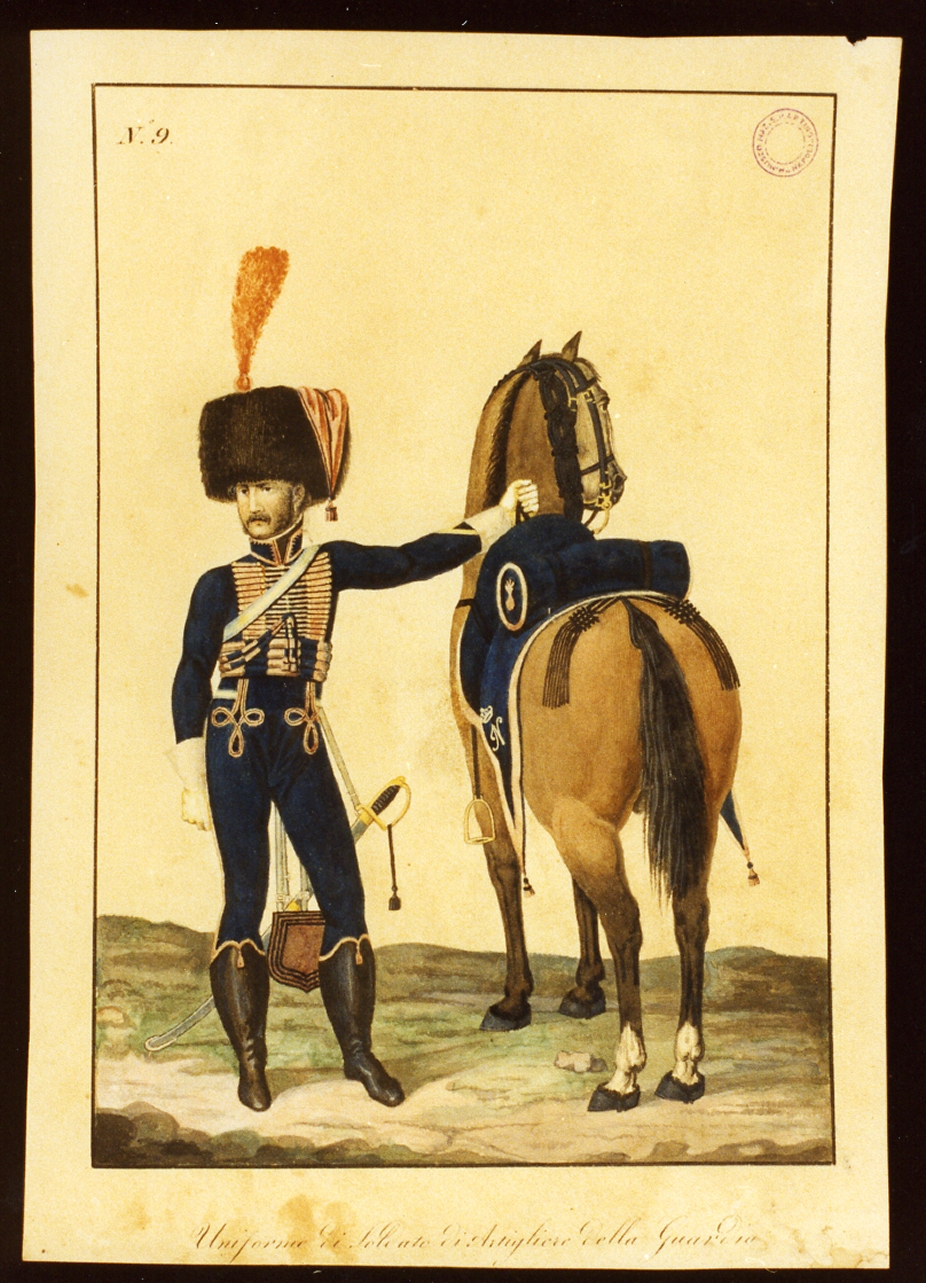 figura maschile (dipinto) - ambito napoletano (sec. XIX)