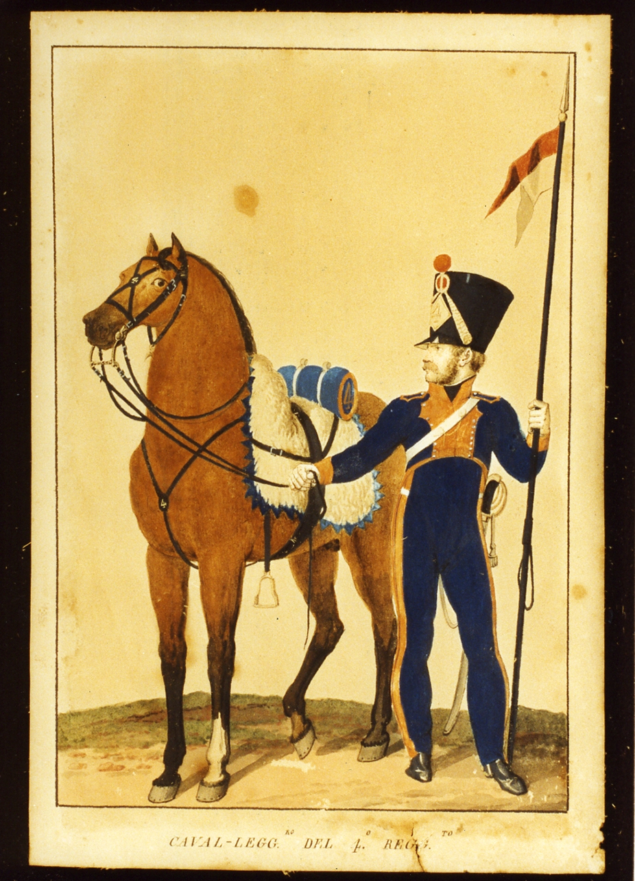 figura maschile (dipinto) - ambito napoletano (sec. XIX)