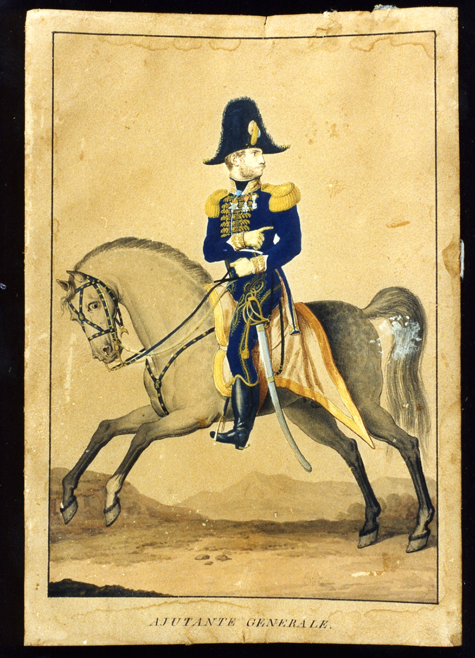 figura maschile (dipinto) - ambito napoletano (sec. XIX)