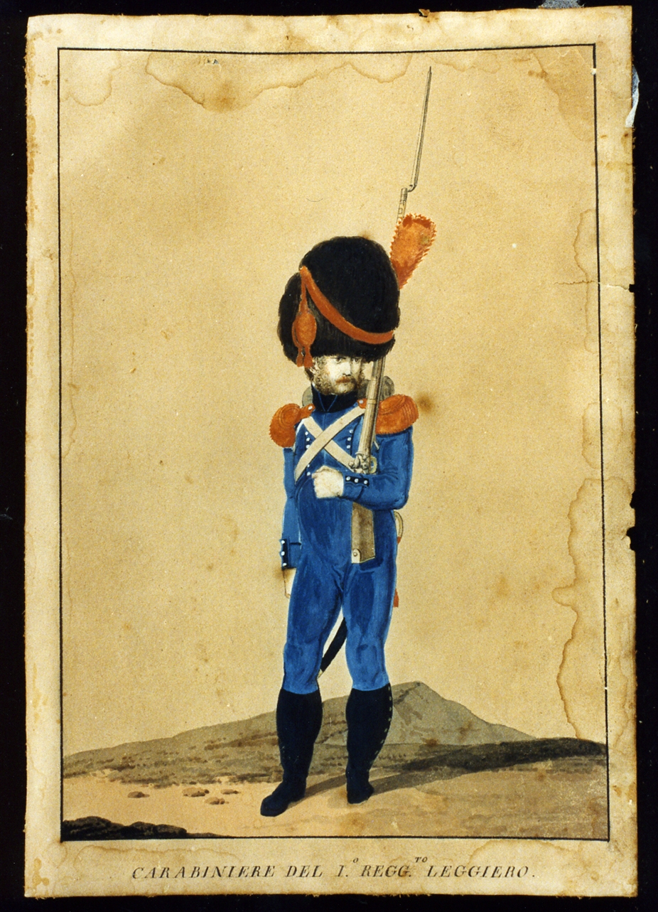 figura maschile (dipinto) - ambito napoletano (sec. XIX)