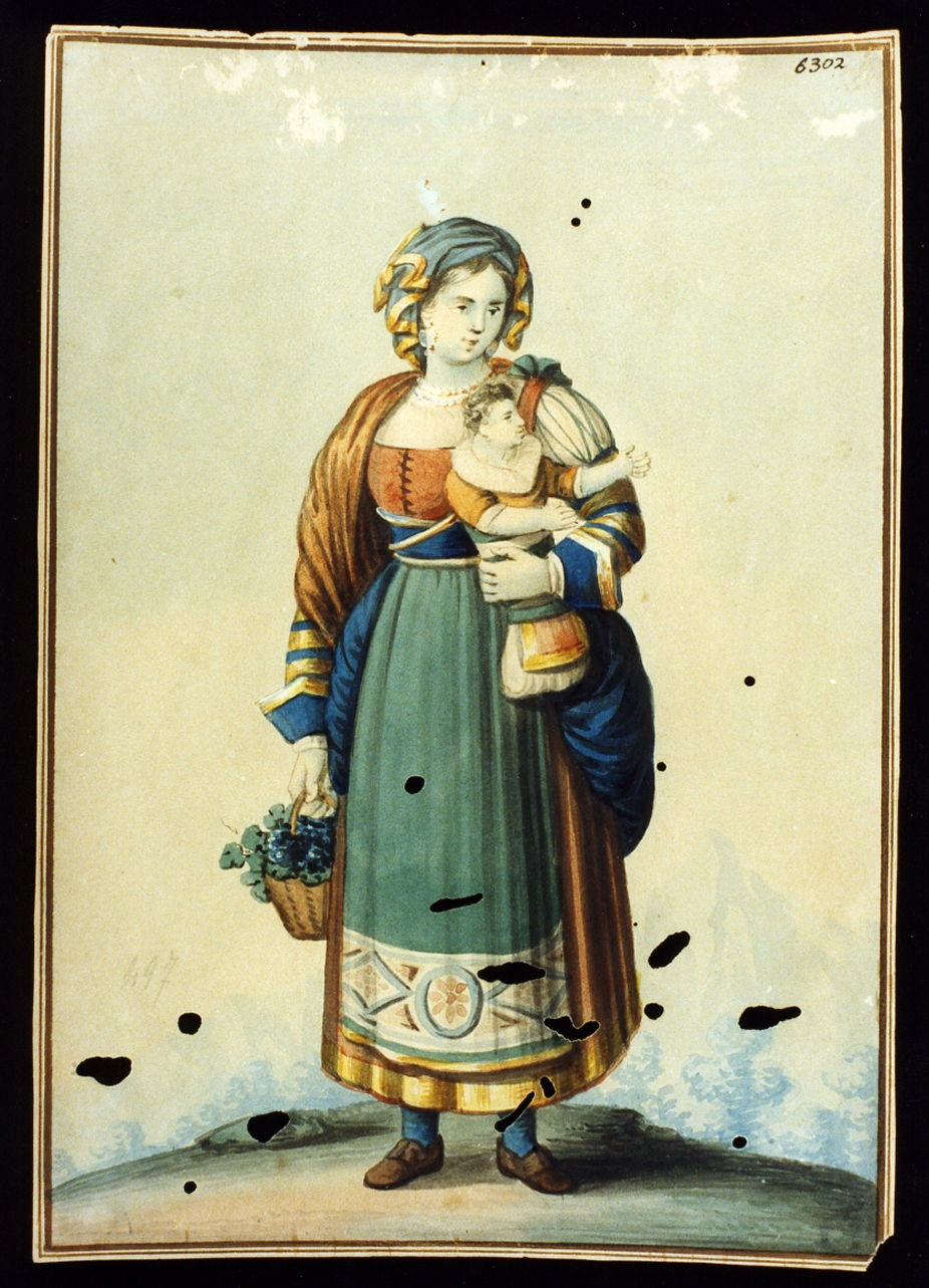 figura femminile (dipinto) - ambito napoletano (seconda metà sec. XIX)