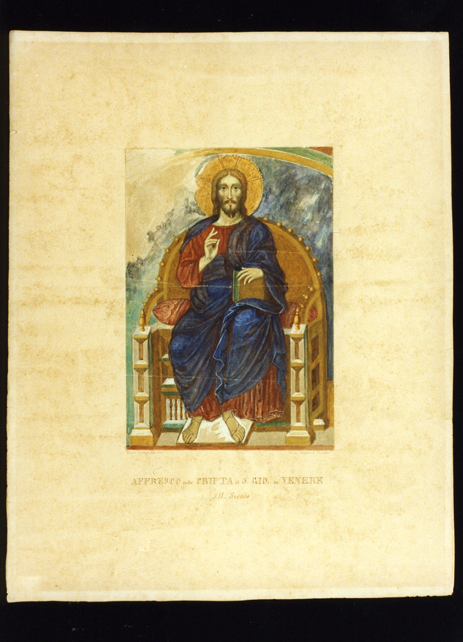 Cristo in trono (dipinto) di Autoriello Francesco (sec. XIX)