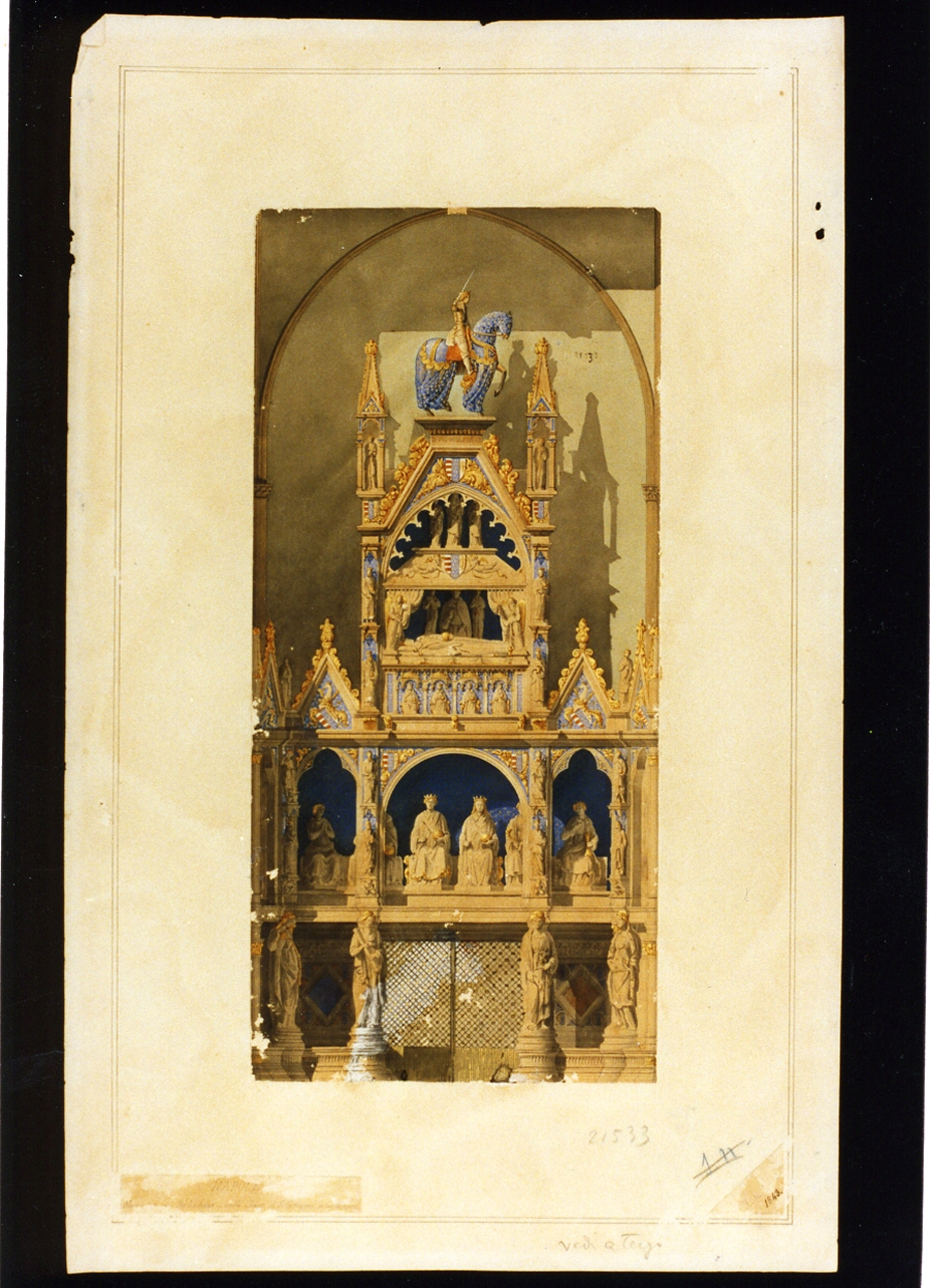 monumento funerario (dipinto) - ambito napoletano (sec. XIX)