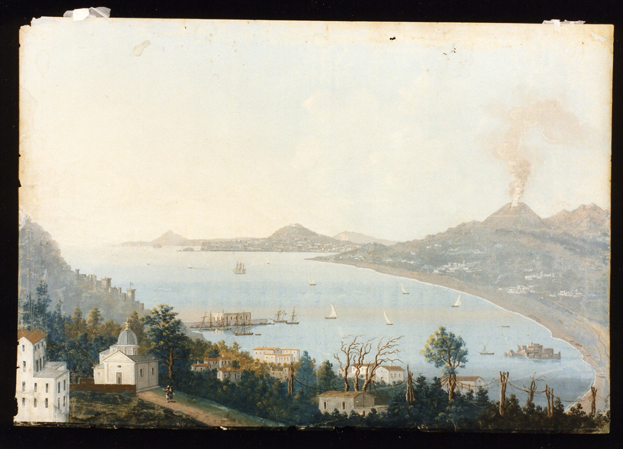 veduta di città (dipinto) - ambito napoletano (sec. XIX)