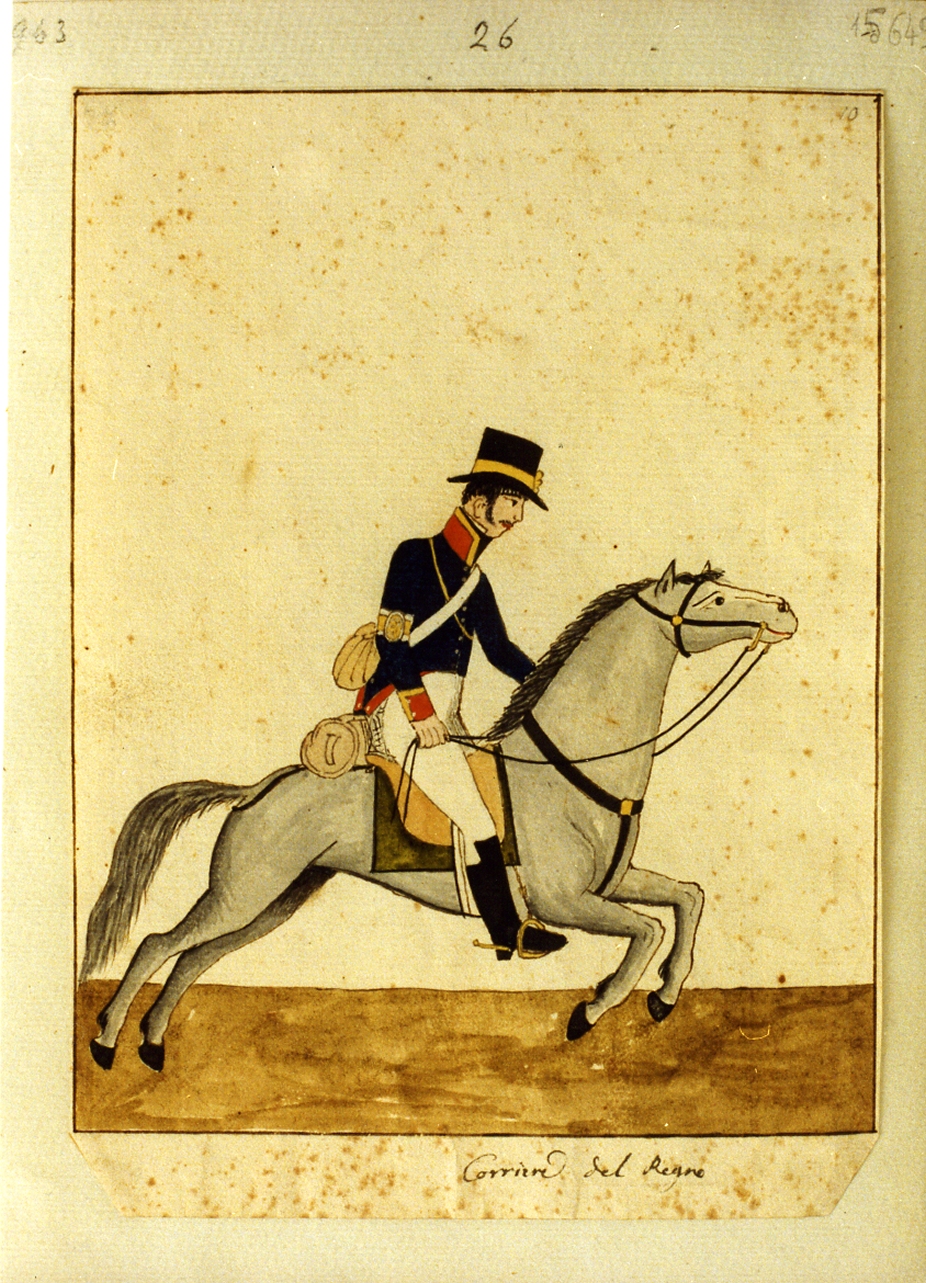 figura maschile (dipinto) - ambito napoletano (sec. XIX)