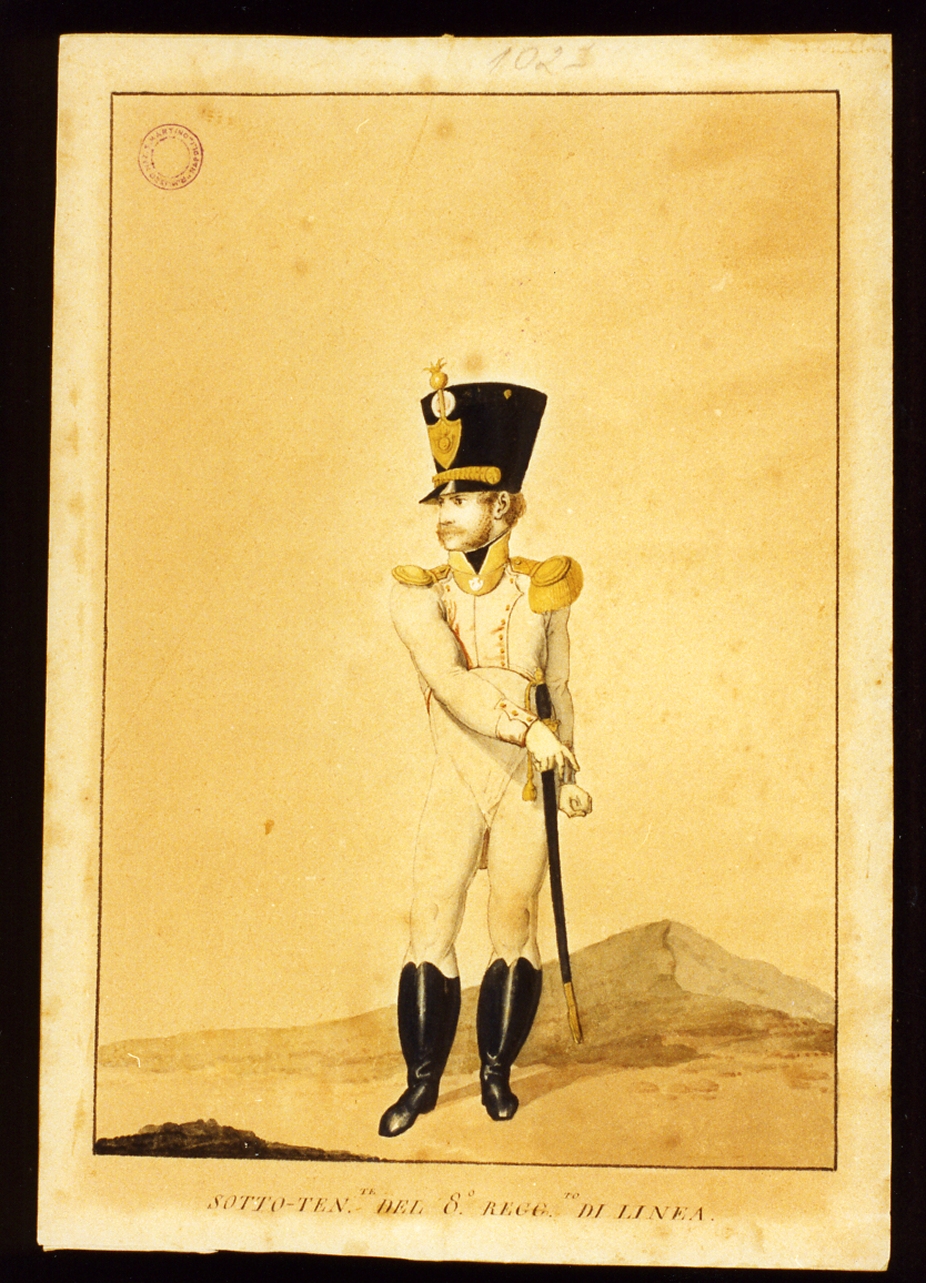 figura maschile (dipinto) - ambito napoletano (sec. XIX)