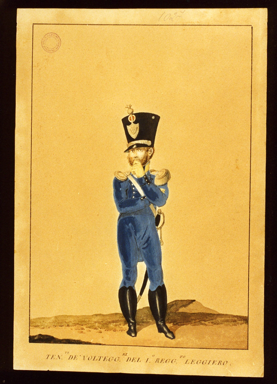 figura maschile (dipinto) - ambito napoletano (sec. XIX)