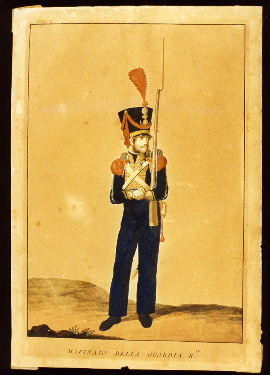 figura maschile (dipinto) - ambito napoletano (sec. XIX)