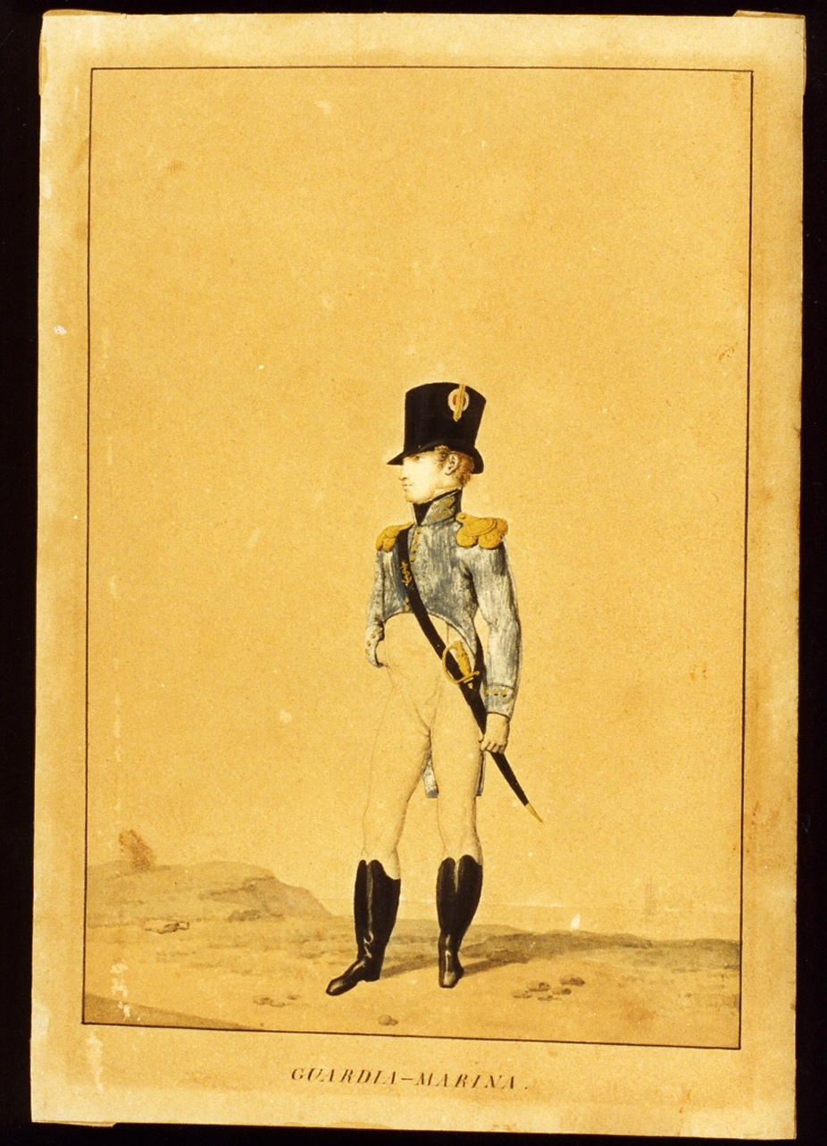 figura maschile (dipinto) - ambito napoletano (sec. XIX)