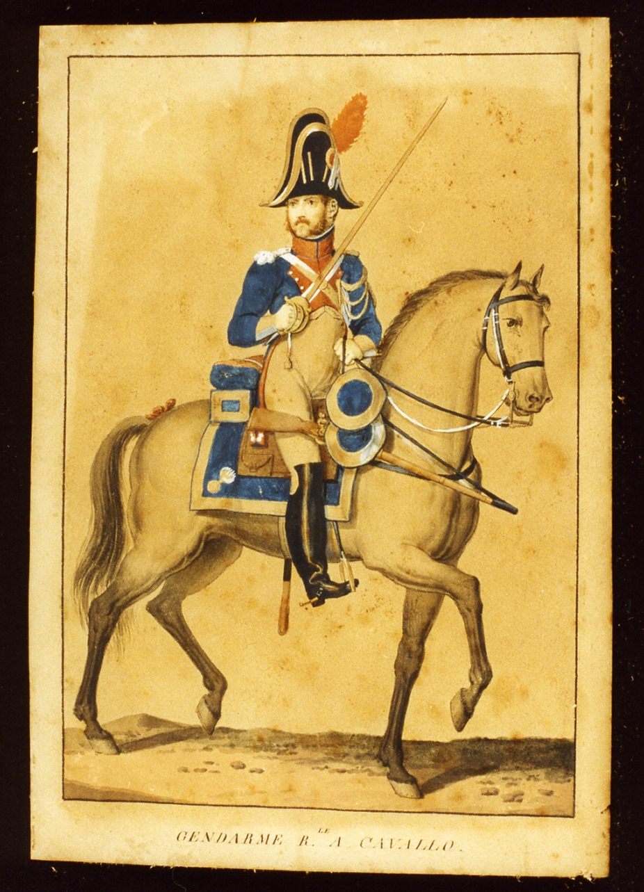 figura maschile (dipinto) - ambito napoletano (sec. XIX)