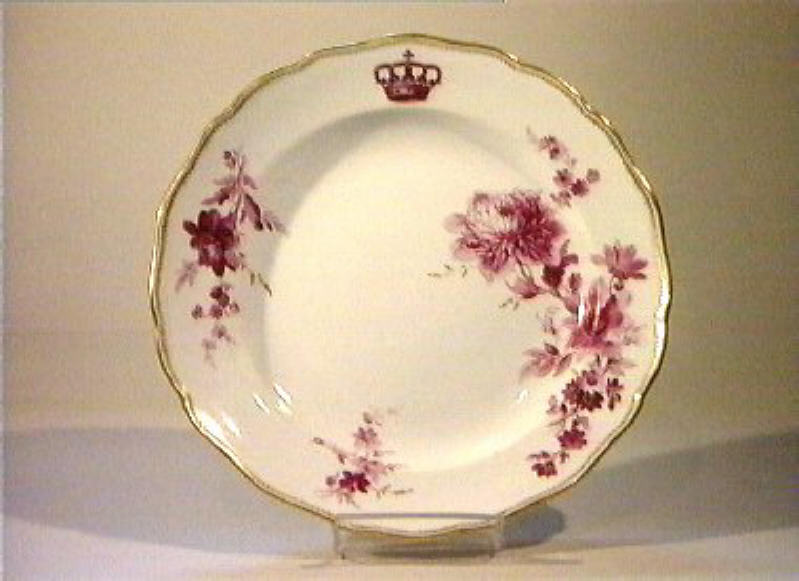 motivi decorativi floreali (piatto) - manifattura di Meissen (sec. XIX)