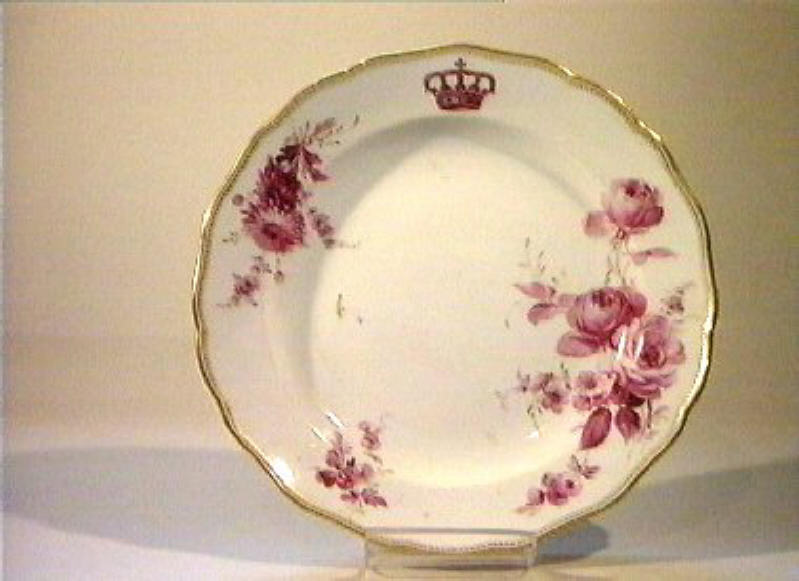 motivi decorativi floreali (piatto) - manifattura di Meissen (sec. XIX)