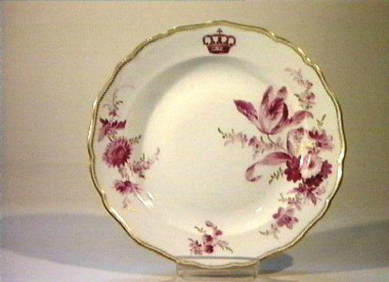 motivi decorativi floreali (piatto) - manifattura di Meissen (sec. XIX)