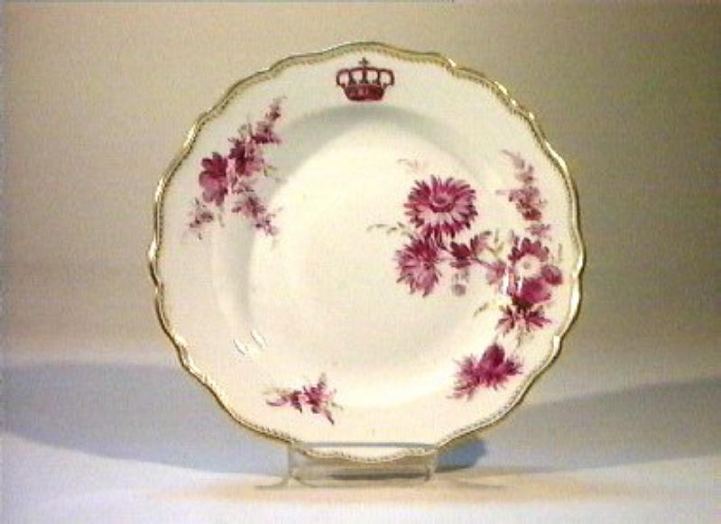 motivi decorativi floreali (piatto) - manifattura di Meissen (sec. XIX)