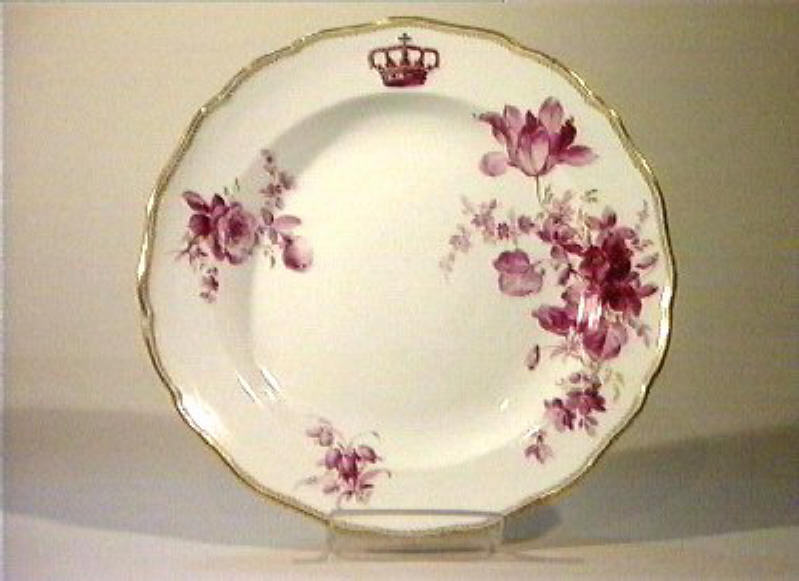 motivi decorativi floreali (piatto) - manifattura di Meissen (sec. XIX)