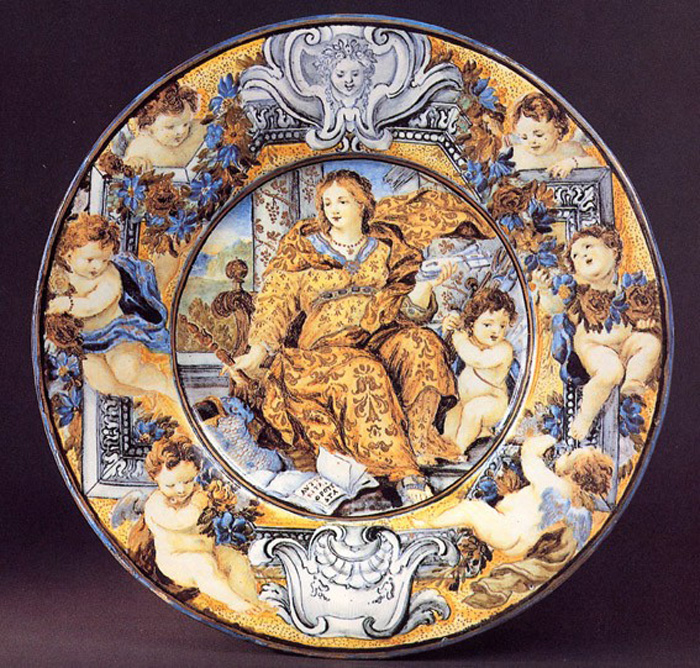 figura femminile (piatto) di Grue Carlo Antonio (sec. XVII)