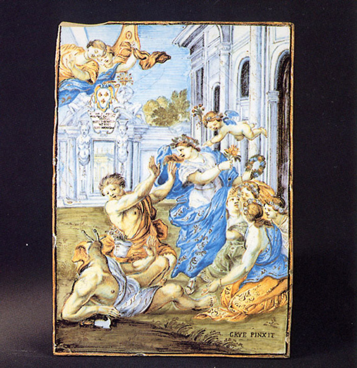 limace e bruco (mattonella) di Grue Carlo Antonio (sec. XVII)