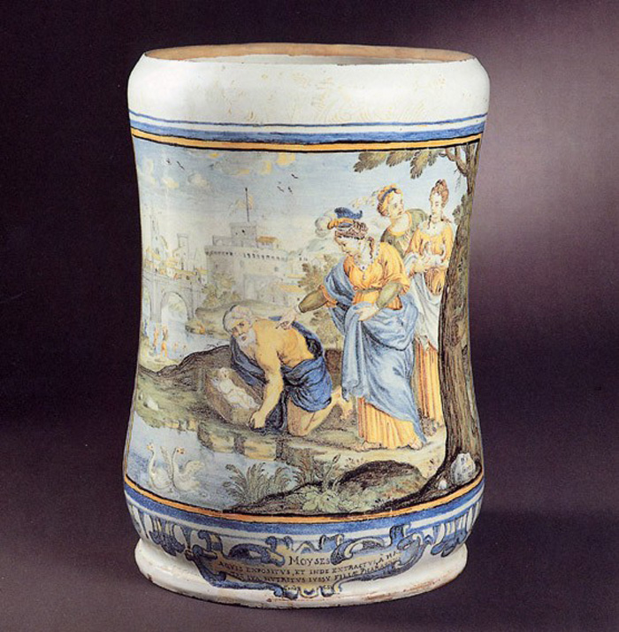 Mosè salvato dalle acque (alberello, opera isolata) di Grue Francesco Antonio Saverio (sec. XVIII)