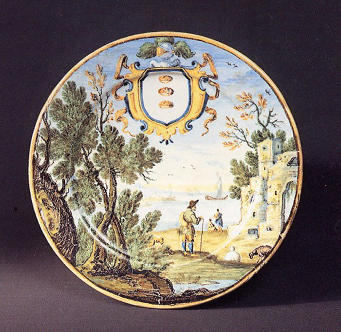 paesaggio (piattino) di Grue Francesco Antonio Saverio (sec. XVIII)