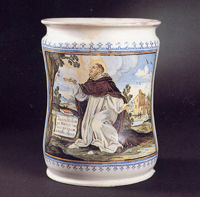 San Domenico con devoti (alberello) di Grue Francesco Antonio Saverio (sec. XVIII)