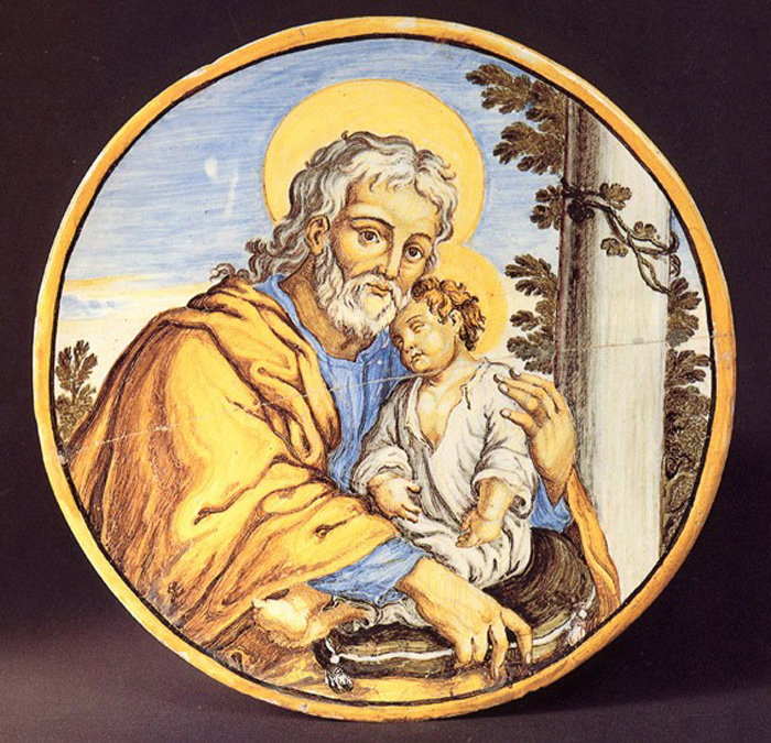 San Giuseppe (mattonella, opera isolata) di Grue Francesco Antonio Saverio (sec. XVIII)