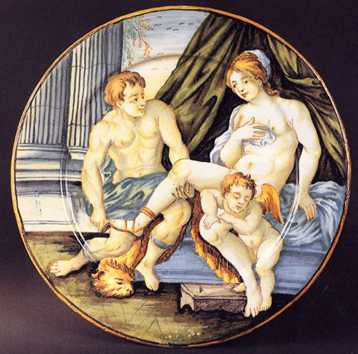 Venere e Anchise (piattino) di Gentili Giacomo il Giovane (prima metà sec. XVIII)