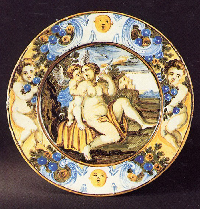 Venere consola Cupido (piattino) di Grue Liborio (prima metà sec. XVIII)