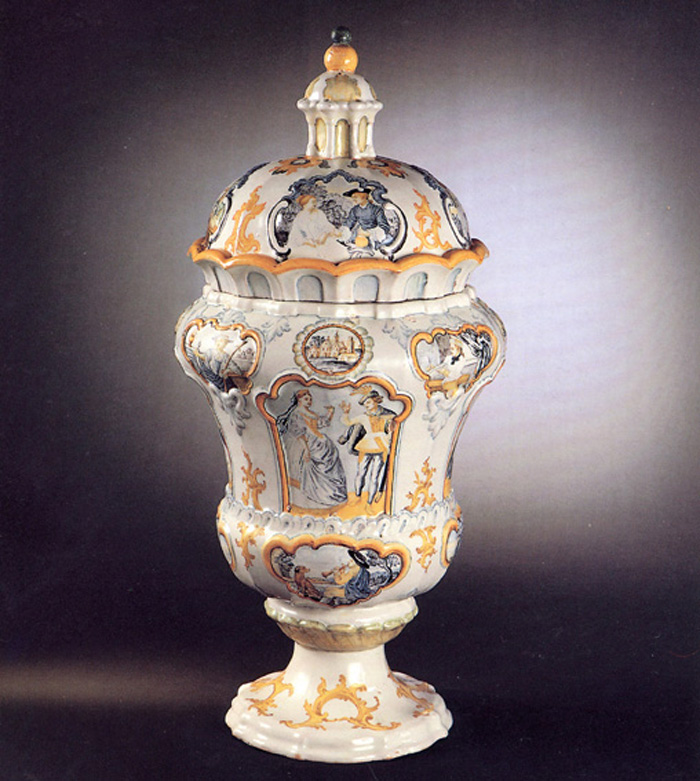 giovani amanti (vaso, opera isolata) di Grue Francesco Saverio Maria (sec. XVIII)