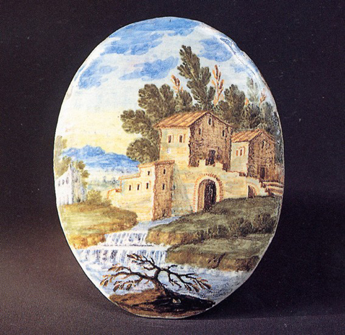 paesaggio (placchetta, elemento d'insieme) di Grue Francesco Saverio Maria (sec. XVIII)