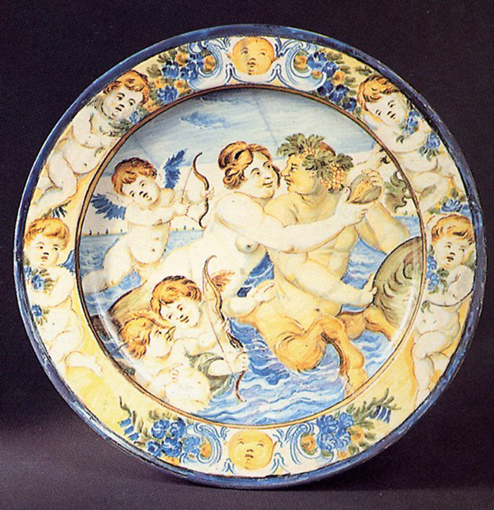 scena mitologica (piatto) di Gentili Giacomo il Giovane (prima metà sec. XVIII)