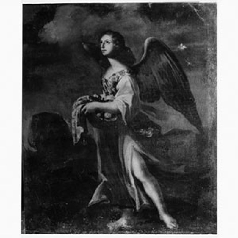 angelo con simbolo mariano (dipinto, coppia) di De Simone Niccolò (sec. XVII)