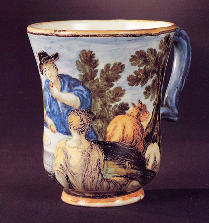 scena campestre con figure (tazza) di Gentili Carmine (prima metà sec. XVIII)