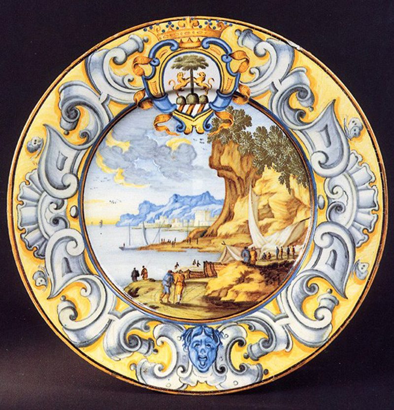 paesaggio (piatto) di Gentili Carmine (prima metà sec. XVIII)