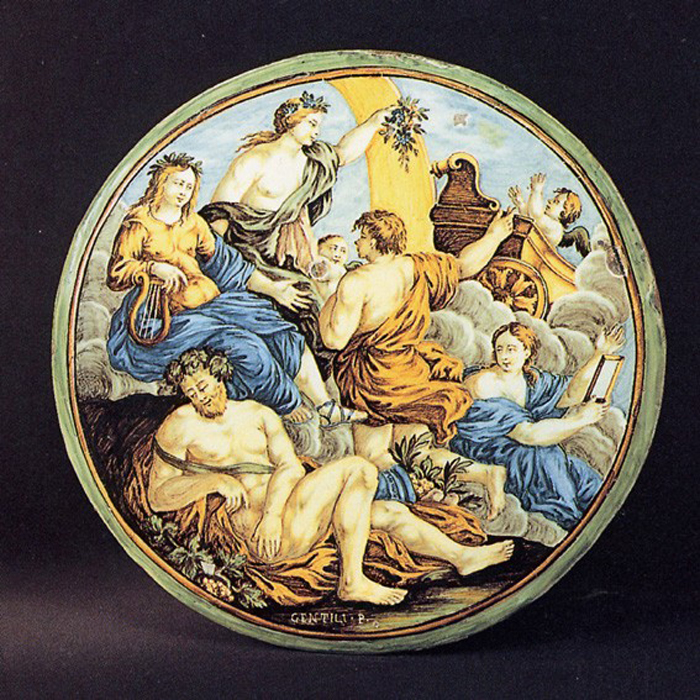 Apollo concede a Fetonte di guidare il carro del sole (piatto) di Gentili Carmine (sec. XVIII)