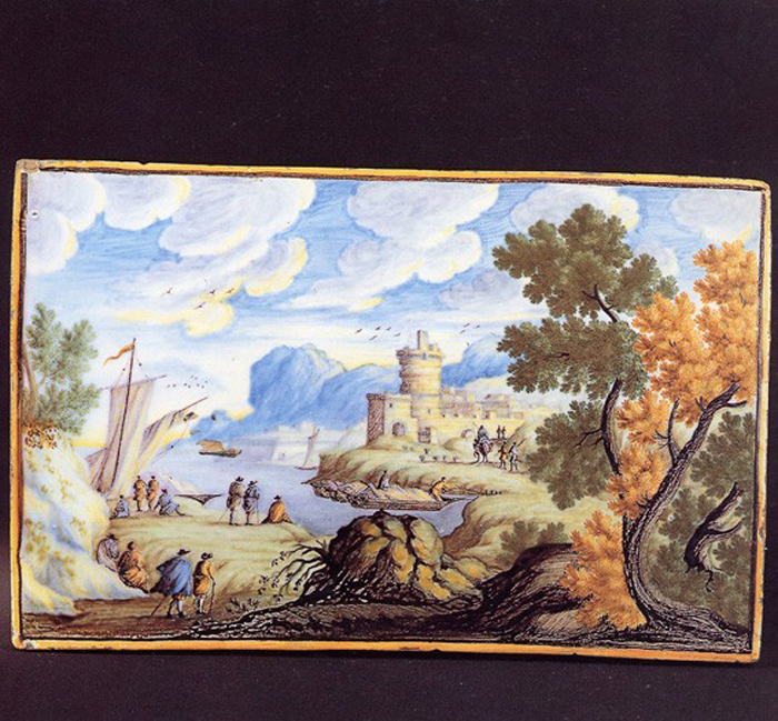 paesaggio (mattonella) di Gentili Carmine (prima metà sec. XVIII)