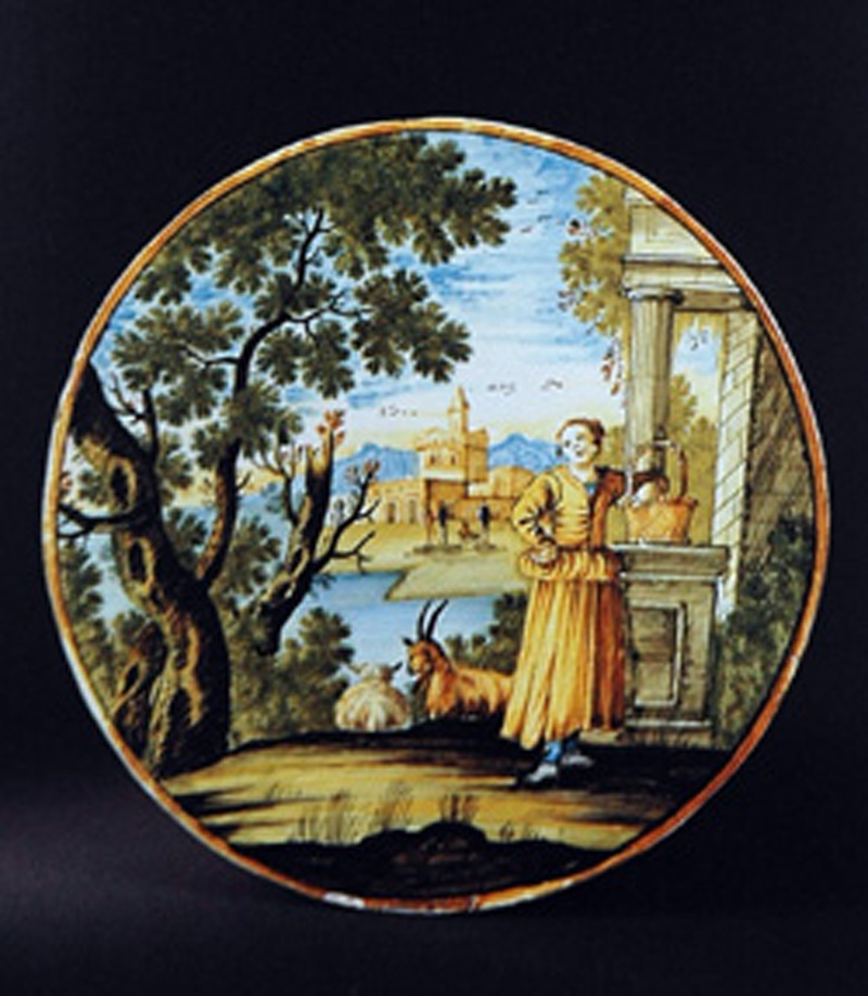 paesaggio (piatto) di Gentili Berardino il Giovane (seconda metà sec. XVIII)