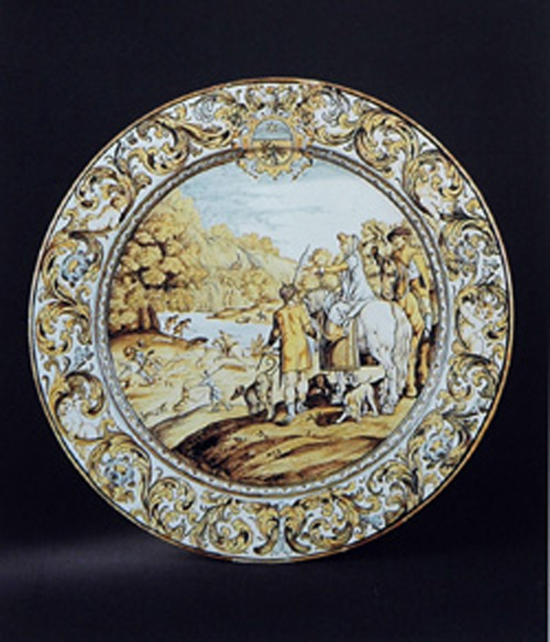 caccia al cinghiale (vassoio) di Cappelletti Candeloro (sec. XVIII)