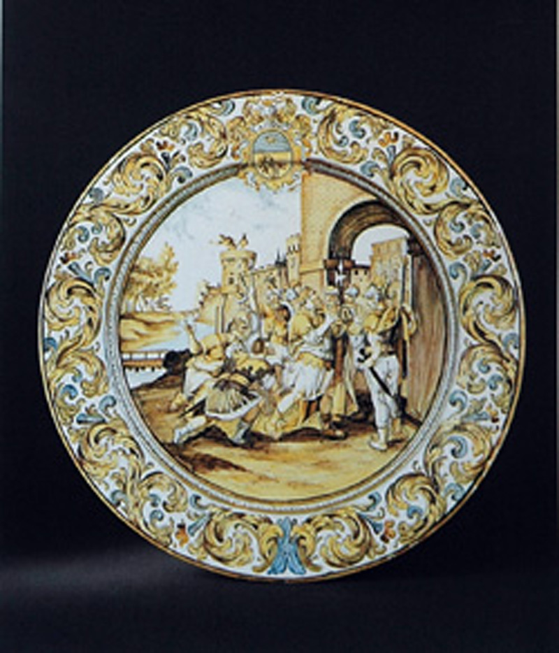 ritorno di David a Gerusalemme (vassoio) di Cappelletti Candeloro (sec. XVIII)