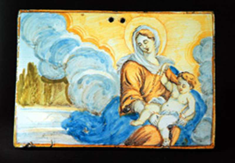 Madonna con Bambino (mattonella) - manifattura di Castelli (metà sec. XVIII)