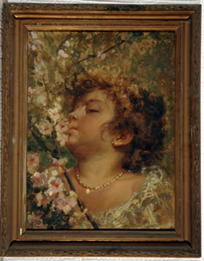 Primavera della vita, bambina (dipinto) di Postiglione Salvatore (sec. XIX)