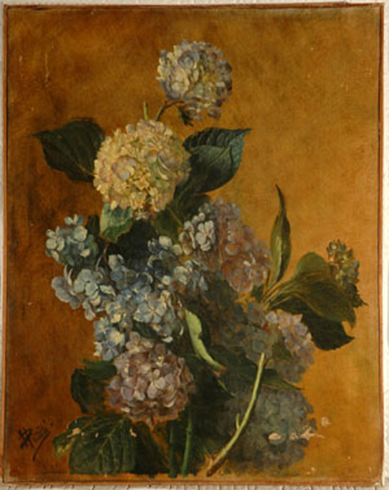 vaso con fiori (dipinto) di Pistilli Ulrico (sec. XIX)