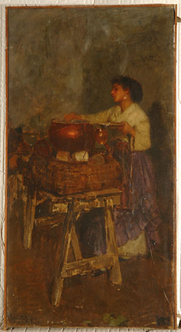 venditrice di lumache (dipinto) di Montefusco Vincenzo (fine sec. XIX)